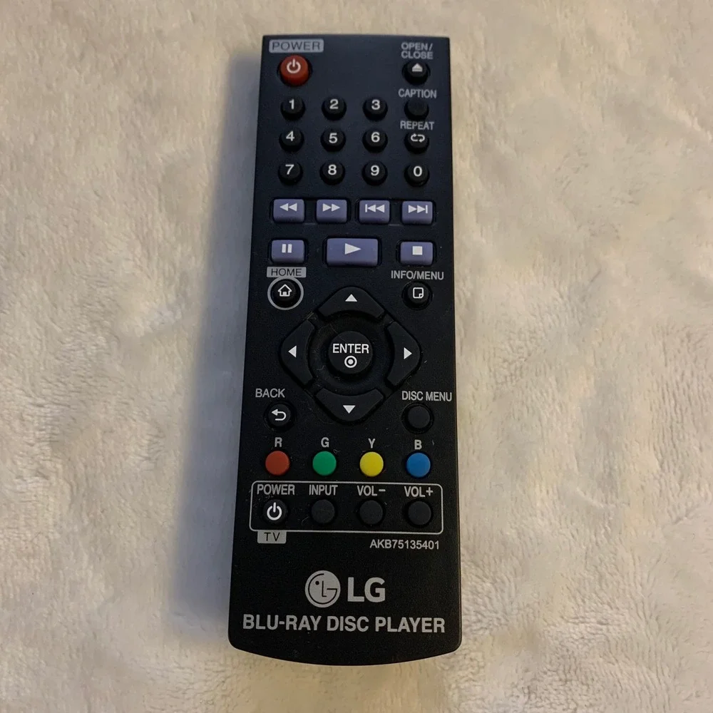 LG AKB75135401 Black Blu-ray Disc‎ Player Remote Control Black Replacement Works